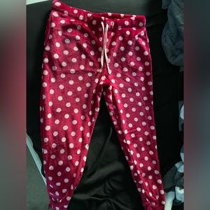 Pink polka-dot pj pants